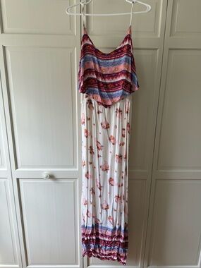 NWT Mudd Flounce Woven Maxi Dress